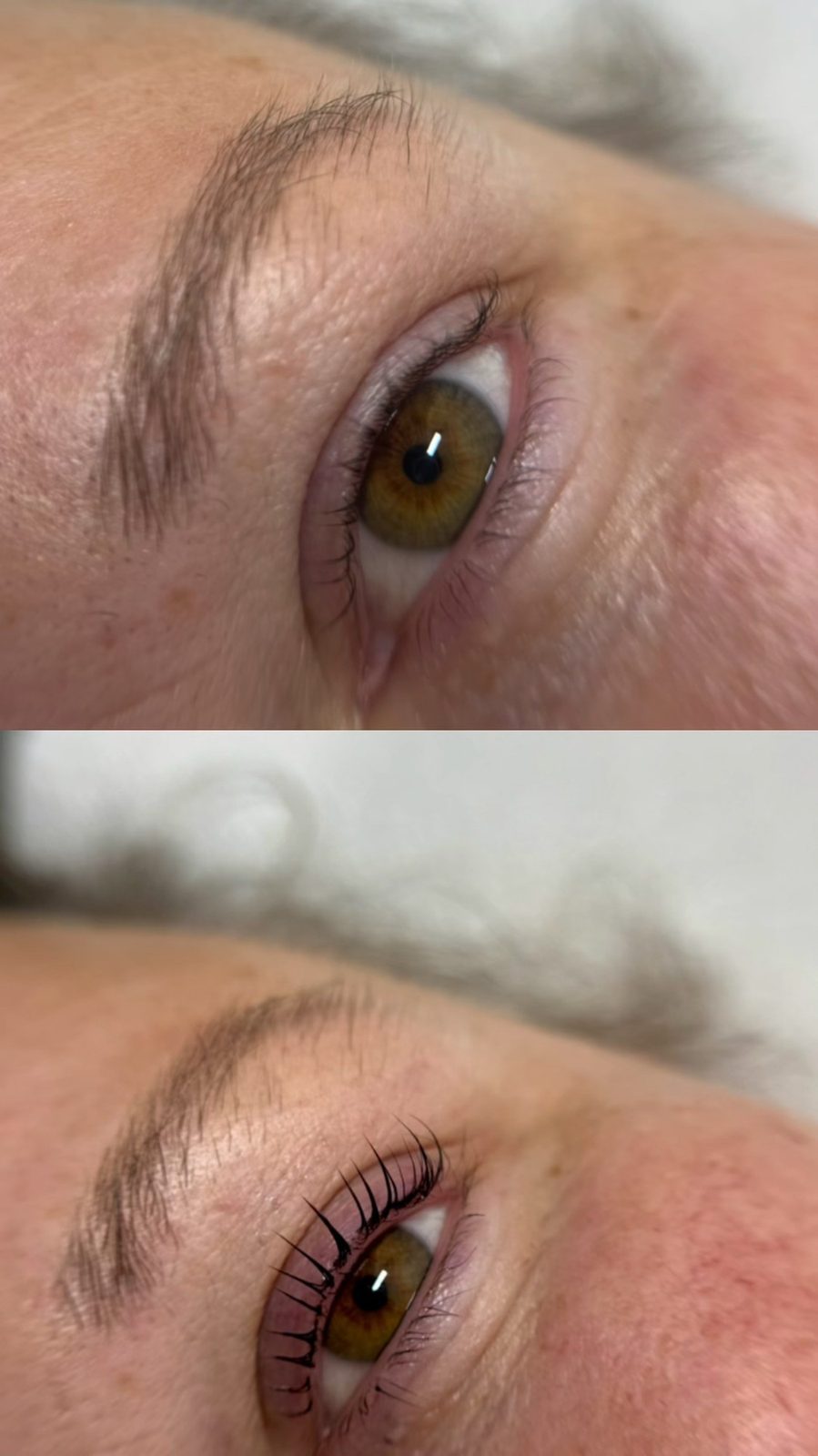 Lifting i laminacja rzęs — porównanie przed i po zabiegu w Magnolia Beauty